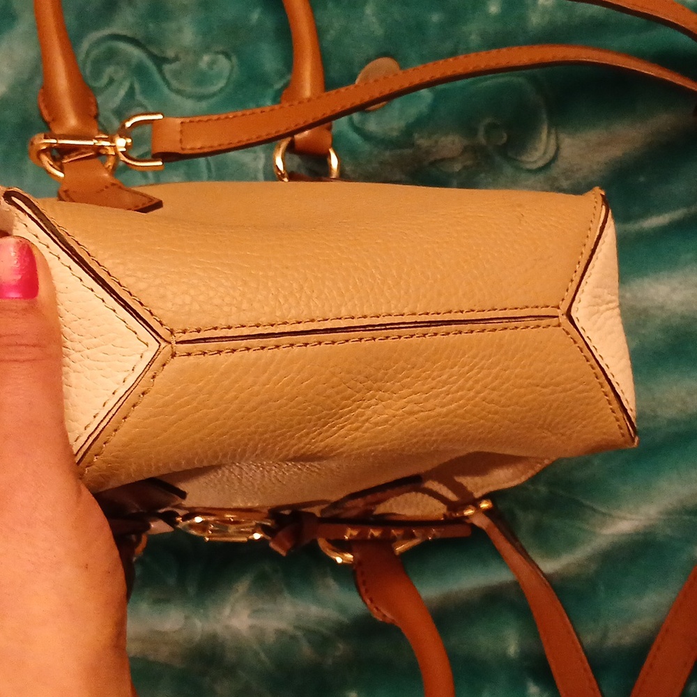 Michael Kors Kris Small Color Block Pebbled Leather Satchel - Picture 15 of 17